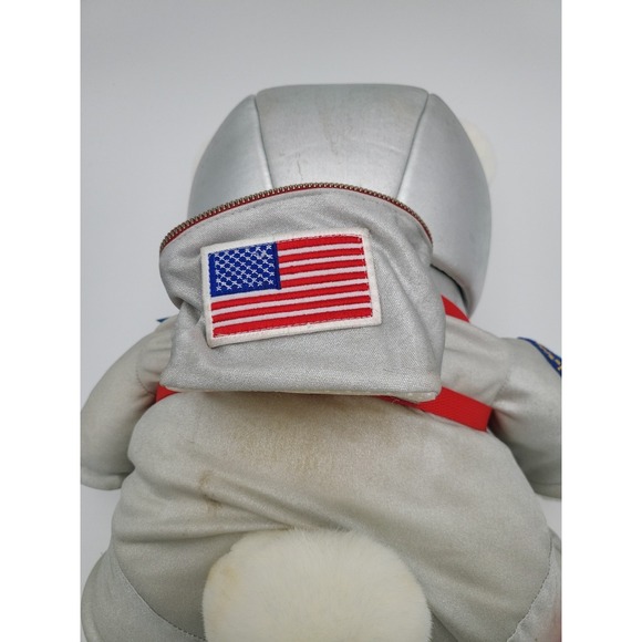 Mr Santa Bear 2001 Mission Planet Christmas Dayton Hudson Tags Bag Plushie Worn - Picture 3 of 12